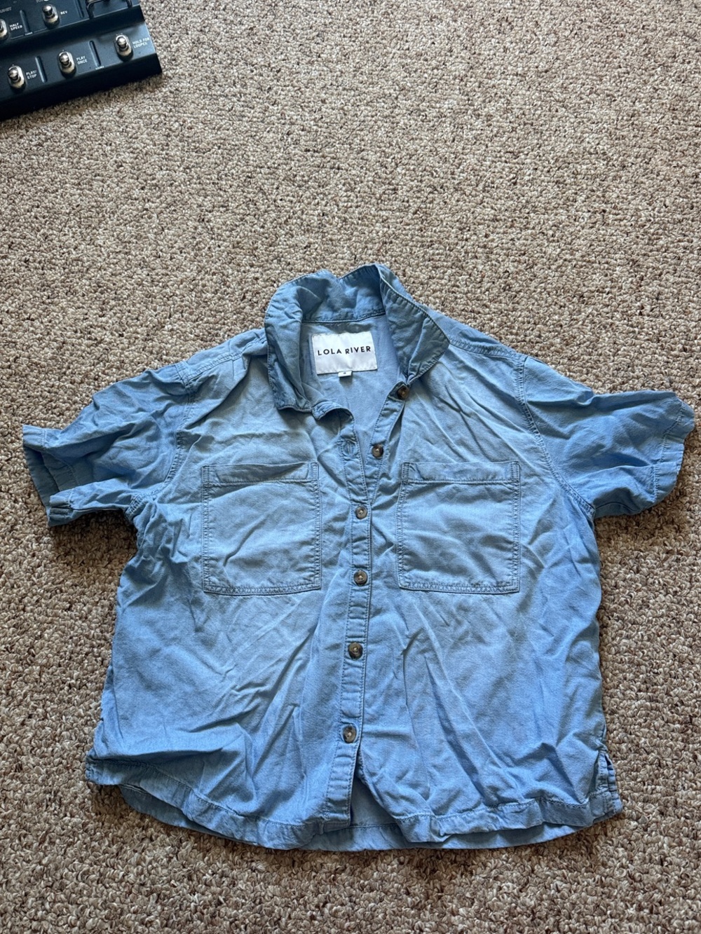 Lola River Light Blue Button-Down Short Sleeve Shirt